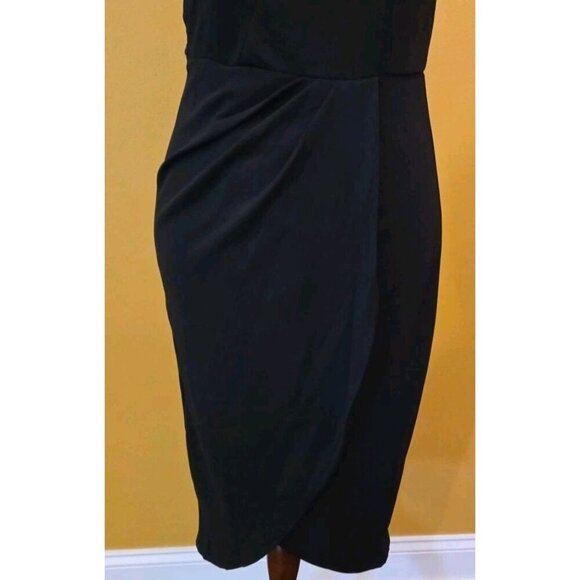 PRETTY GARDEN One Shoulder Black Sleeveless Cutout Party Midi Dress Large NWT - Picture 2 of 10